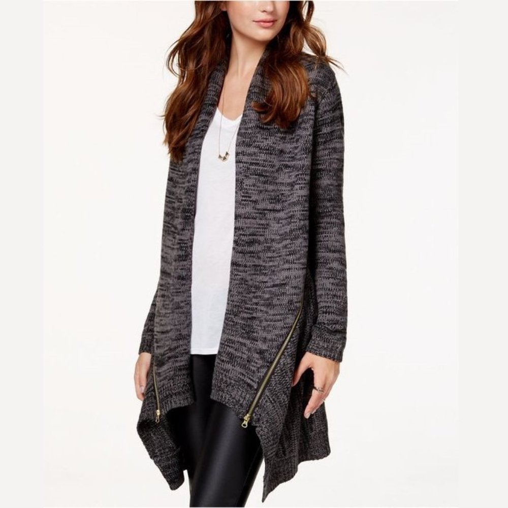 Material Girl Asymmetrical-Hem Cardigan - M